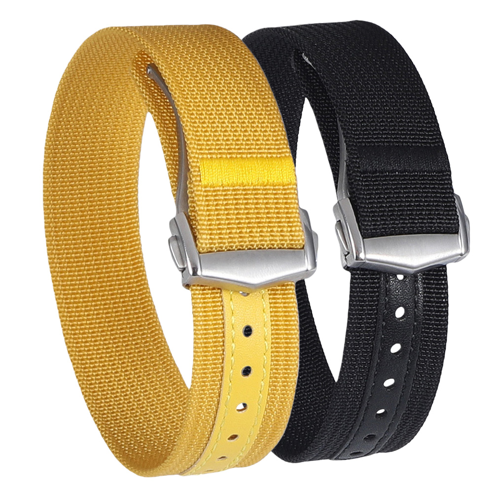 Suede Strap Watch - Hebilla plegable, correa de nailon para