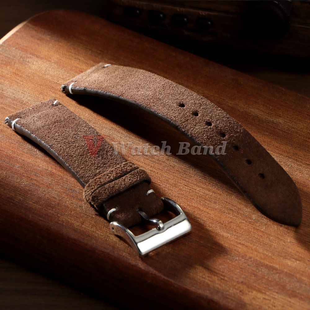 Suede Strap Watch - Correa de reloj Vintage de piel