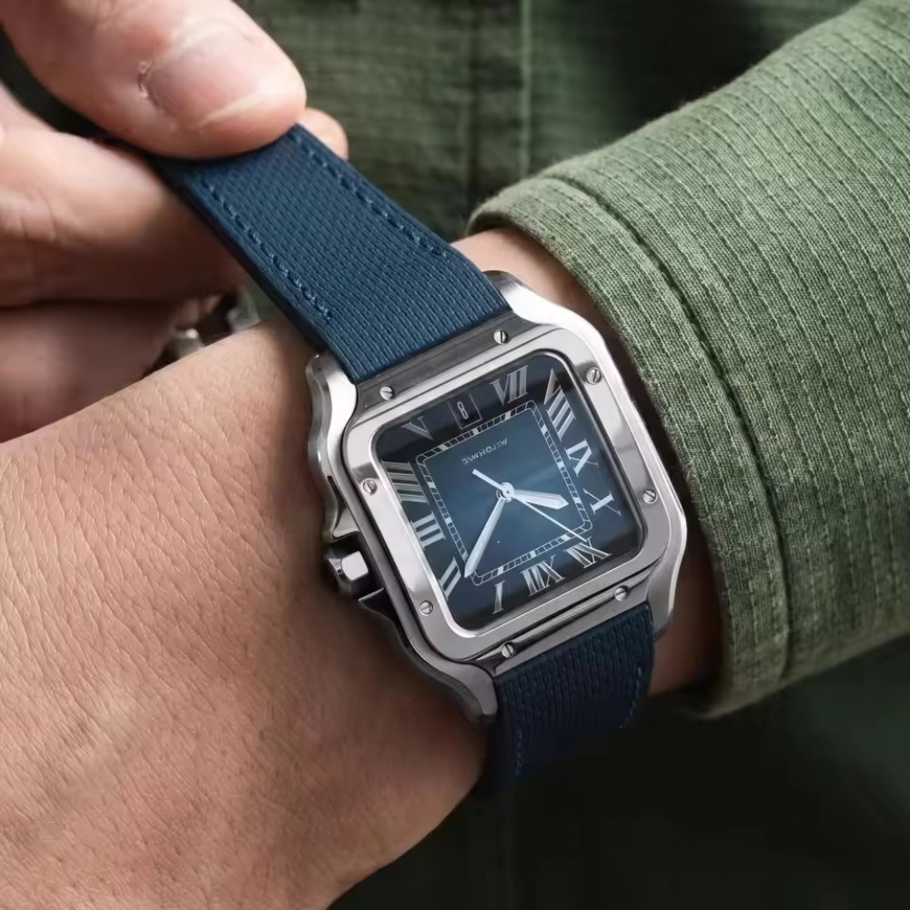 Cartier Watch Santos - Correa de reloj de caucho FKM