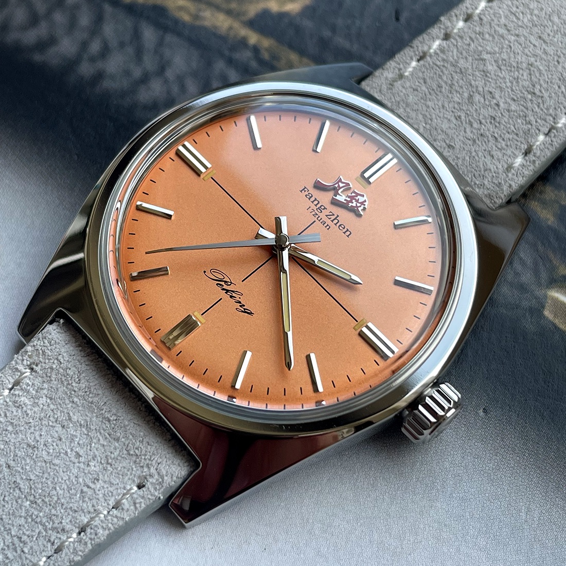 Omega Watch Constellation - Reloj Merkur con esfera de salmón,